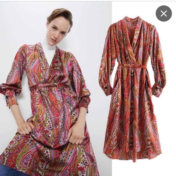 Zara Dresses Zara Colorful Paisley Dress Poshmark